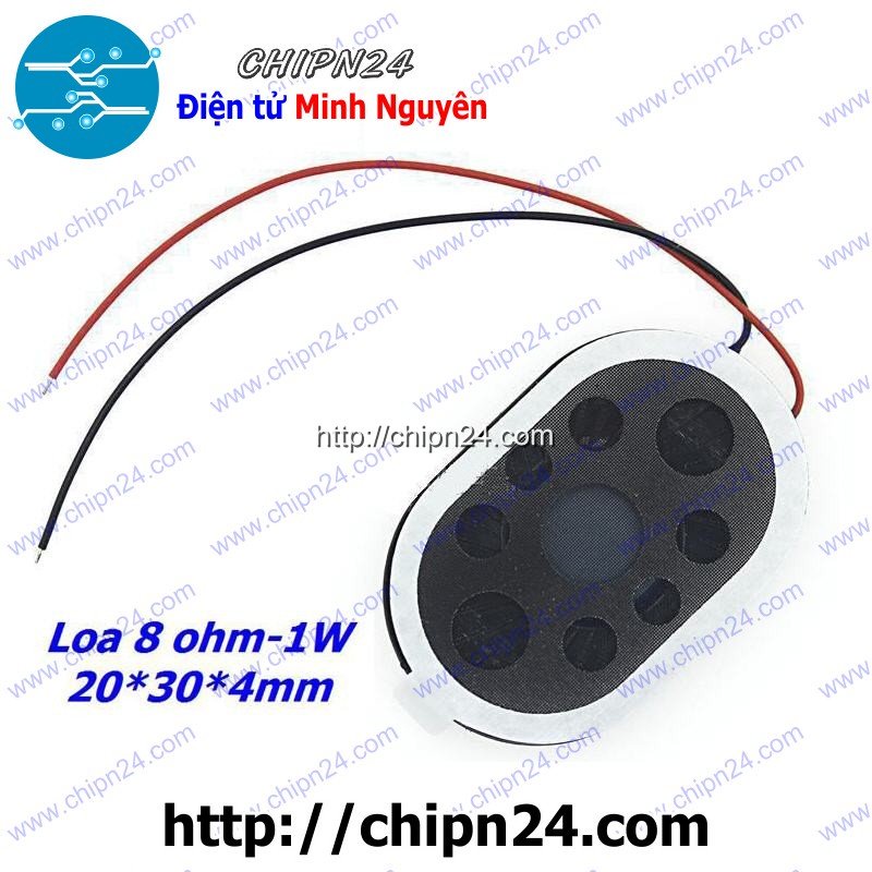 [2 CÁI] Loa 8R 1W 2030, Loa 8 ohm - 1W Oval 2030 20*30*4MM (Loa mỏng cho laptop, máy nghe nhạc)