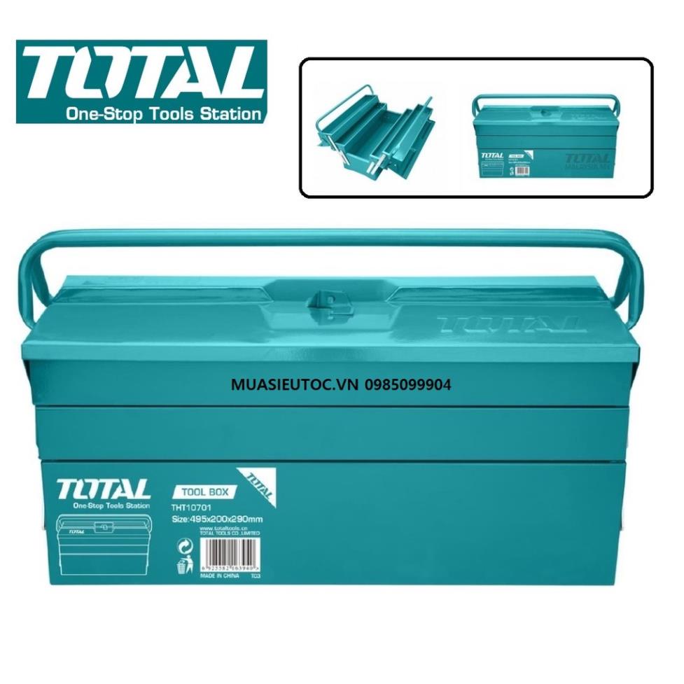 49.5x20x29cm Thùng Đồ Nghề Thép TOTAL THT10701 Hộp kim loại đựng dụng cụ thiết bị cầm tay cơ khí - Ba Tầng Xếp Gọn