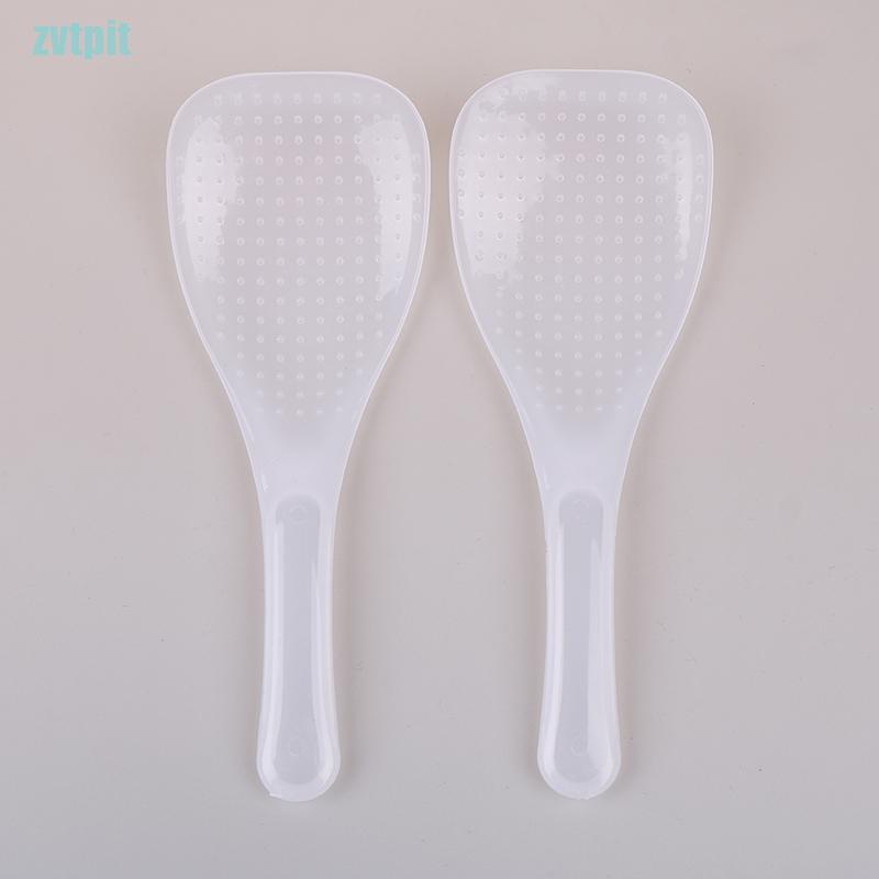 Set 2 Muỗng Nhựa Trong Suốt Chống Dính Tiện Dụng Cho Nhà Bếp