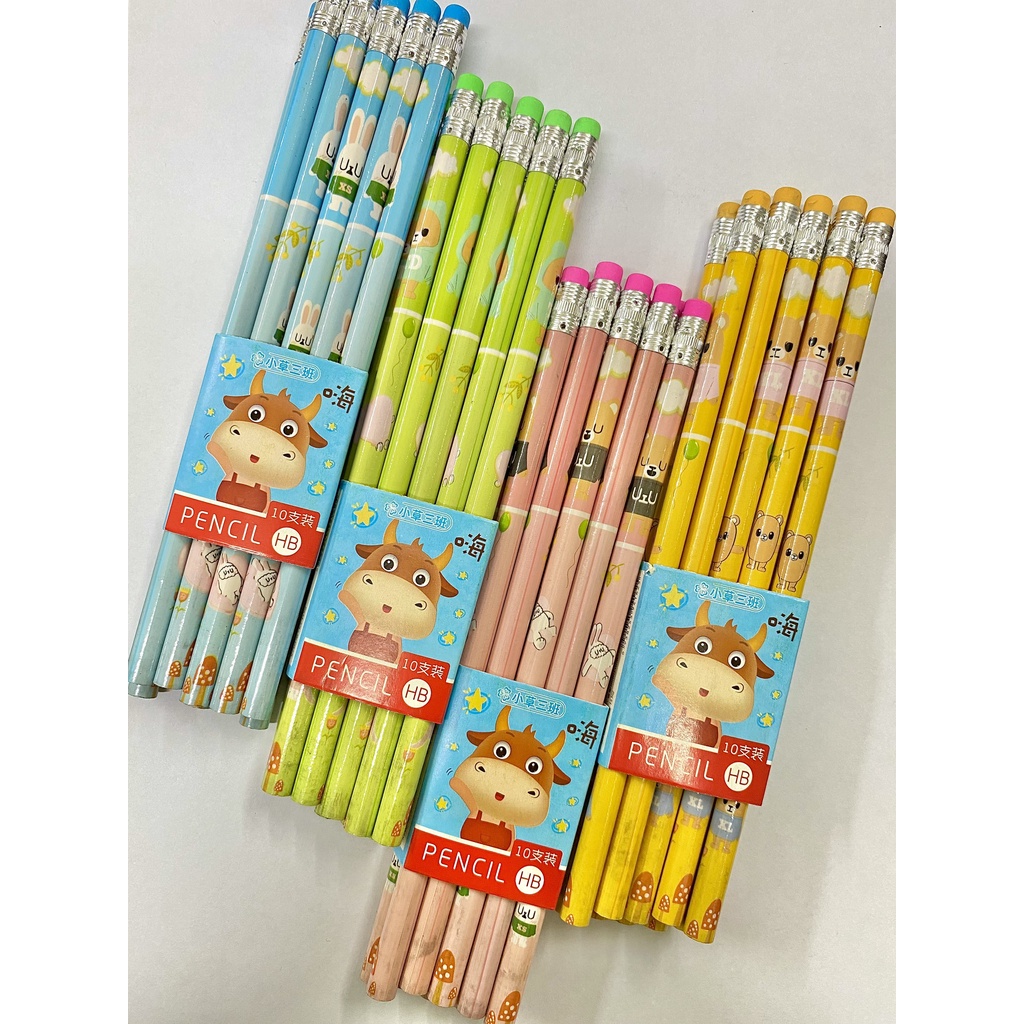 Hộp 10 Bút chì 2B VÀ HB hình dễ thương