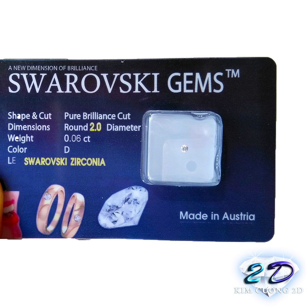 Kim cương nhân tạo đính răng Swarovski Gems 2LY (kiểm định ép vĩ)