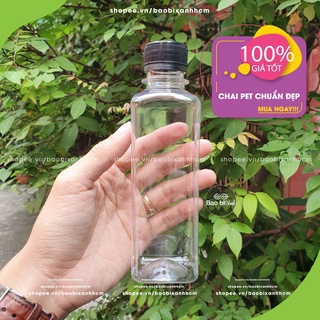 Chai nhựa vuông 250ml (20 cái) | Chai pet 250ml đựng nước ép, trà sữa siêu đẹp