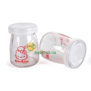 [COMBO] 12 hũ đựng sữa chua thủy tinh hình Hello Kitty