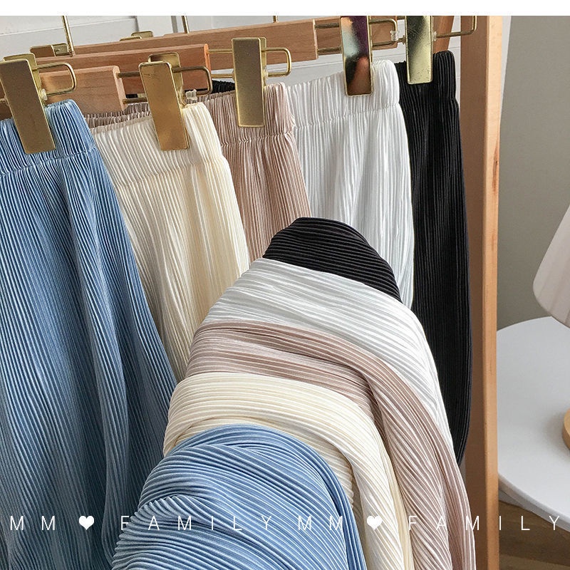 Quần ống rộng  tăm ly  , quần ống suông nữ xếp ly kiểu dáng HÀN QUỐC