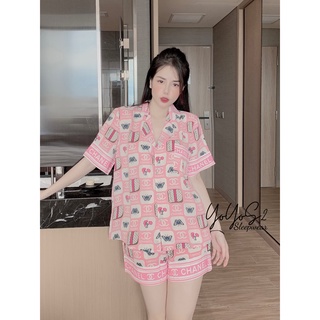 ĐỒ BỘ PYJAMA CỘC ĐÙI MANGO VIỀN VIC- YY9