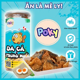 Da cá trứng muối hộp 250g, da cá siêu siêu giòn. Poky ăn vặt Hà Nội