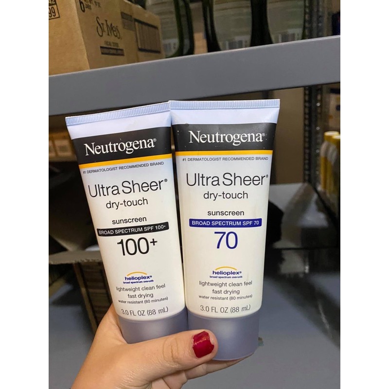 KEM CHỐNG NẮNG Neutrogena Ultra Sheer Dry Touch Sunscreen Broad Spectrum #SPF55/SPF70