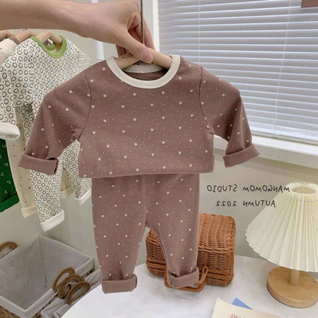 [Hàng Mới Về] Bộ Đồ Ngủ Bằng Cotton Nguyên Chất Dài Tay Thoáng Khí Thoải Mái Thời Trang Mùa Thu Cho Bé Gái