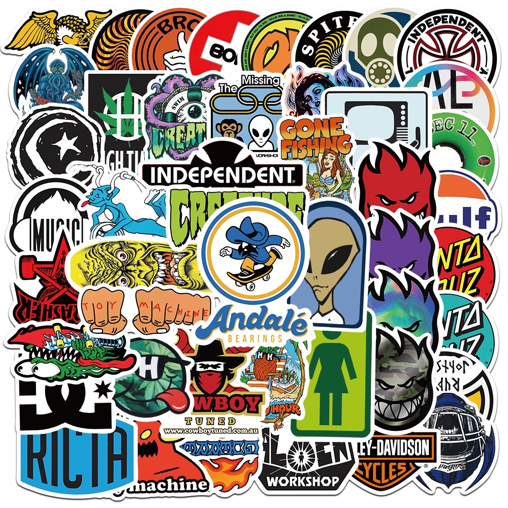 Bộ 10/50 Sticker Chống Thấm Nước Hình Xe Đạp