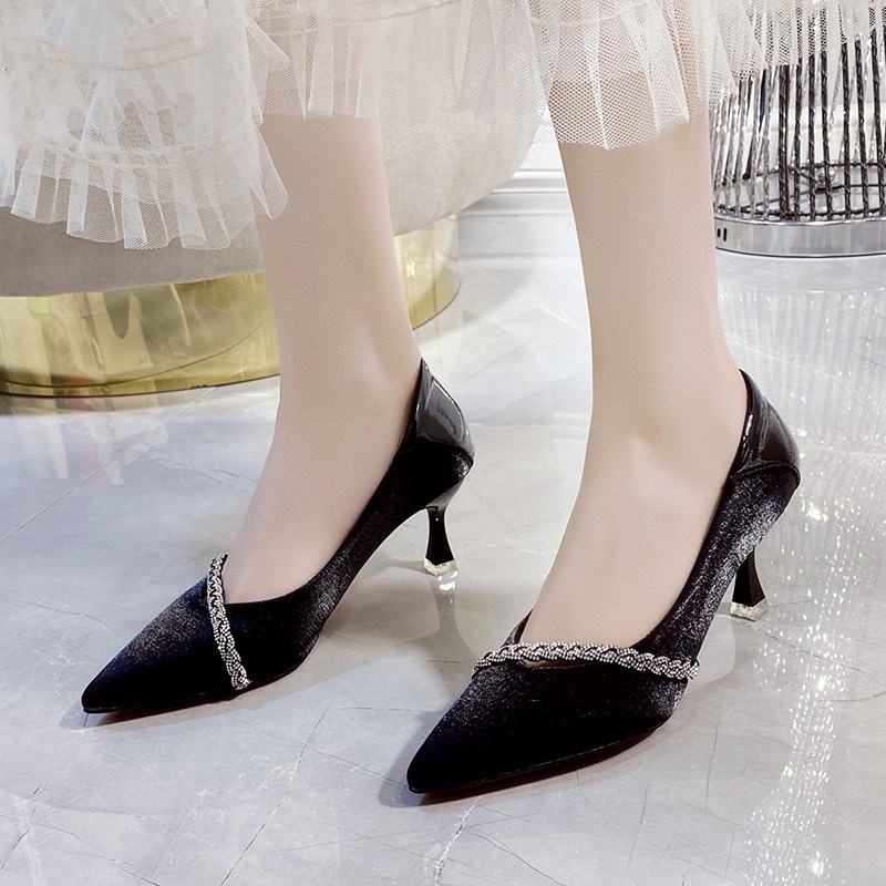 giày cao gót khảm đá sang chảnh 1693