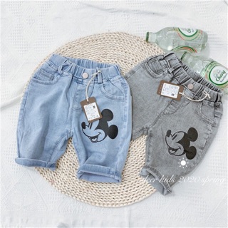 Quần bò lửng mickey - 2 màu - mẫu mới