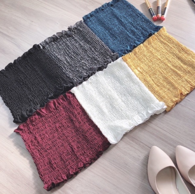 Áo ống cúp ngực voan nhún - hình thật chụp sàn | BigBuy360 - bigbuy360.vn