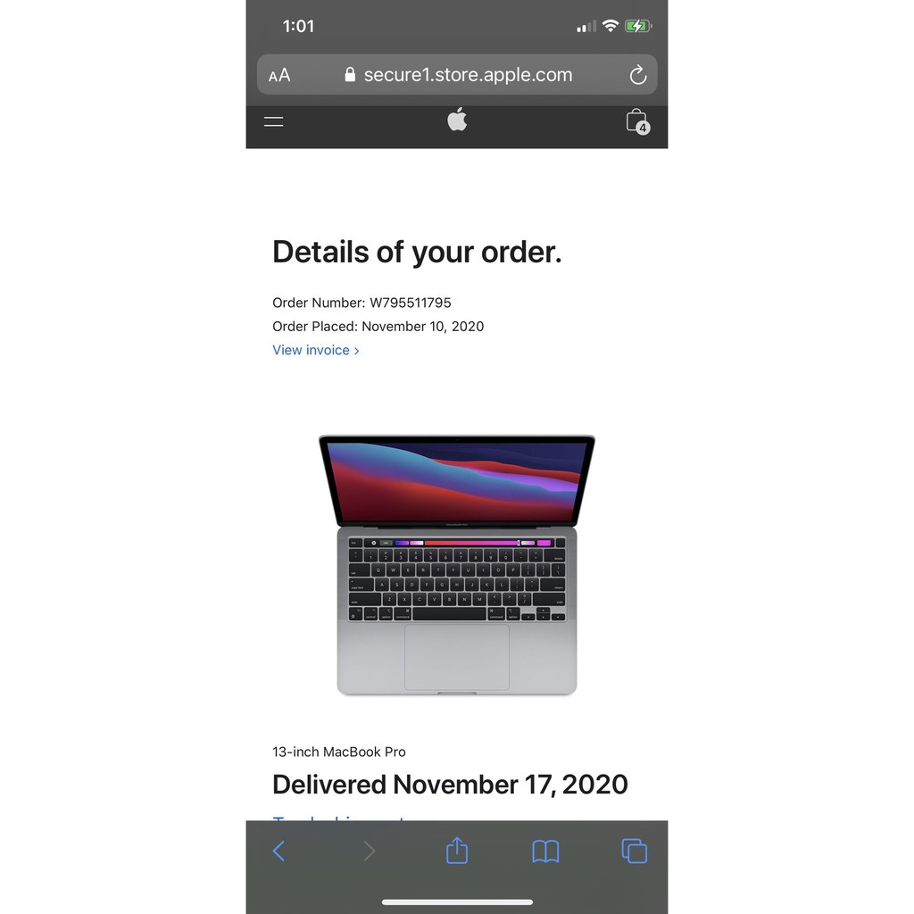 tridung [FreeShip Extra] Apple MacBook Pro 13-inch Touch Bar M1 256GB 2020