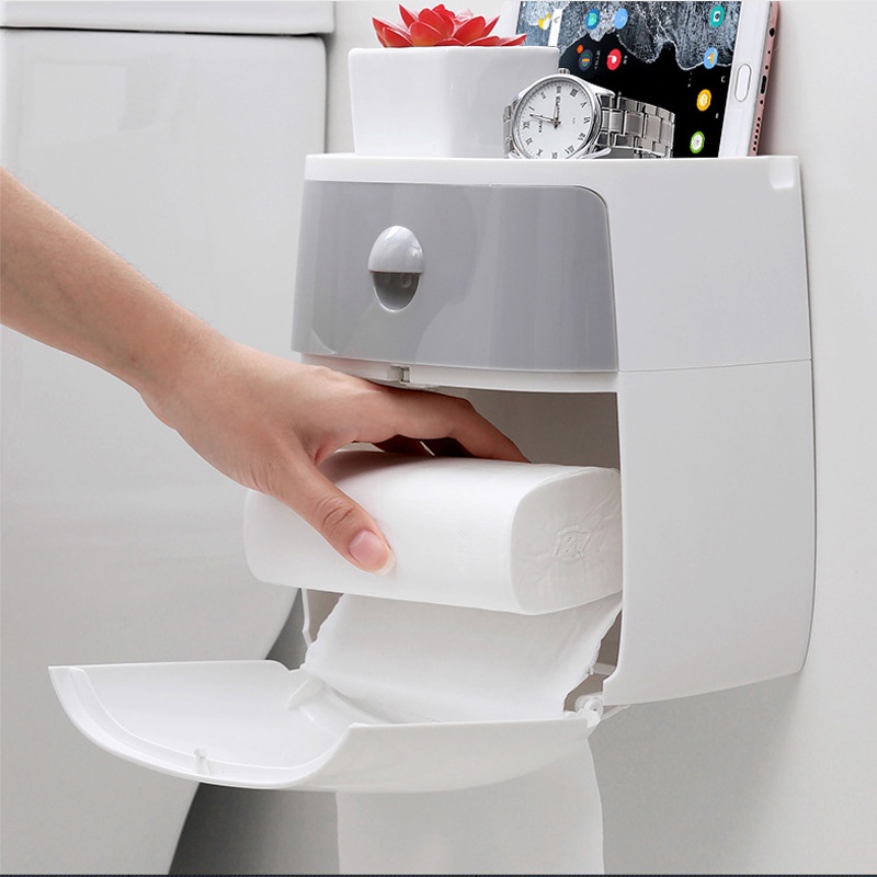 KỆ (HỘP) ĐỂ GIẤY NHÀ TẮM THÔNG MINH, ĐA NĂNG E1804 (Kho hàng Hà Nội)