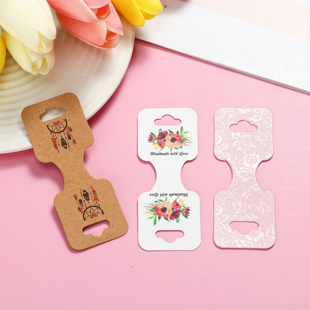 Set 50 Thẻ Giấy 9x3.5cm Trưng Bày Trang Sức / Vòng cổ / Vòng Đeo Tay Diy