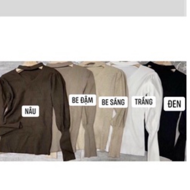 Áo len tay bồng dây cổ choker | BigBuy360 - bigbuy360.vn