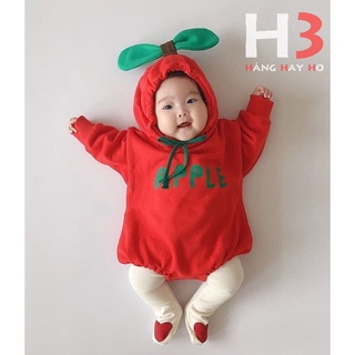Áo liền thân quả táo - body suit em bé - quần áo em bé - đồ liền trẻ sơ sinh