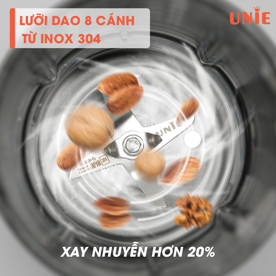 [Mã ELHA22 giảm 6% đơn 300K] Máy xay nấu sữa hạt UNIE V8S công suất 1800W, dung tích 1.75L