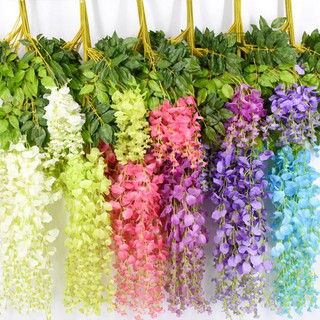🎋Hoa Tử Đằng loại mỏng dài 110cm - cành hoa giả làm cây, trang trí giàn