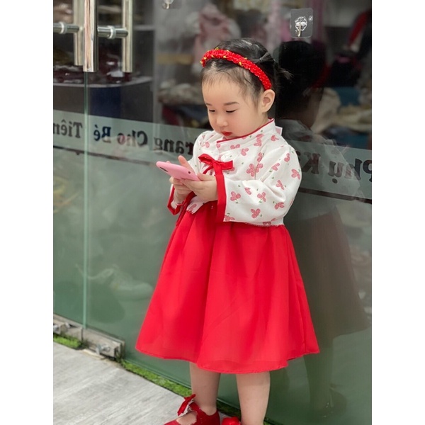 Váy Hanbok cách tân siêu xinh vải cát Hàn cao cấp cho bé gái từ sơ sinh =&gt; 18kg