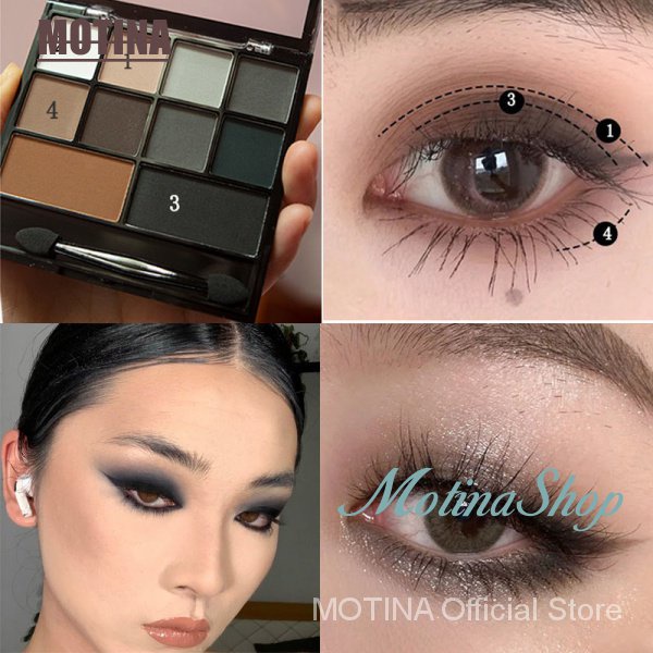 Bảng phấn mắt màu đen tông đất dùng trang điểm sân khấu