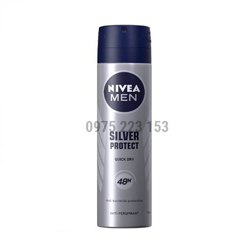 Xịt khử mùi Nivea Men Silver phân tử bạc 150ml