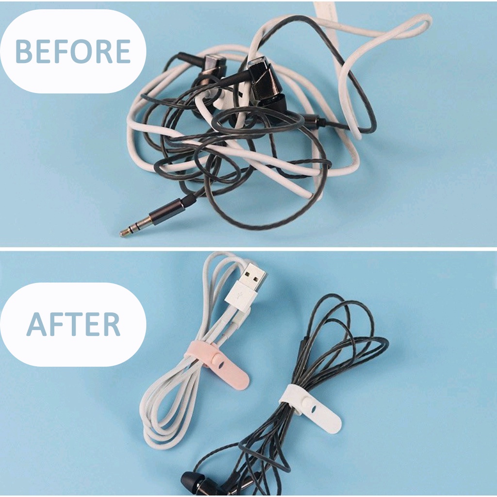 1 Dây Quấn Dây Cáp / Tai Nghe Bằng Silicone Tiện Dụng