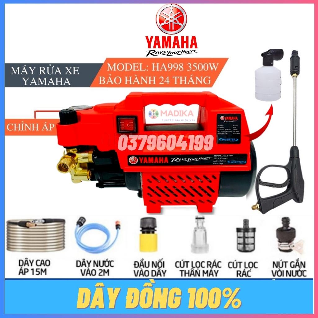 Máy rửa xe áp lực cao YAMAHA - YA998 công suất 3500W tặng kèm bình tạo bọt tuyết+ khớp nối- Máy xịt rửa gia đình YAMAHA