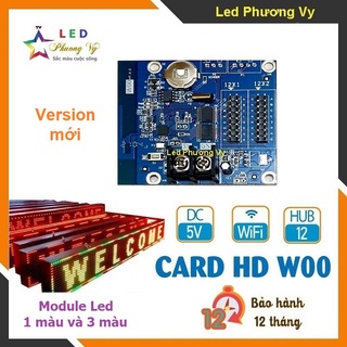 Card Led ma trận HD W00 Wifi phiên bản mới - Điều khiển module LED 1 màu, 3 màu