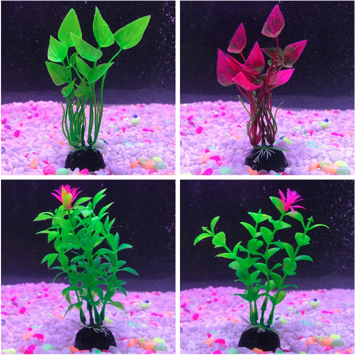 Cây thủy sinh giả 10cm, tiểu cảnh cây cảnh trang trí, mô hình cây thủy sinh nhựa bể cá cảnh, lũa giả thủy sinh hồ cá