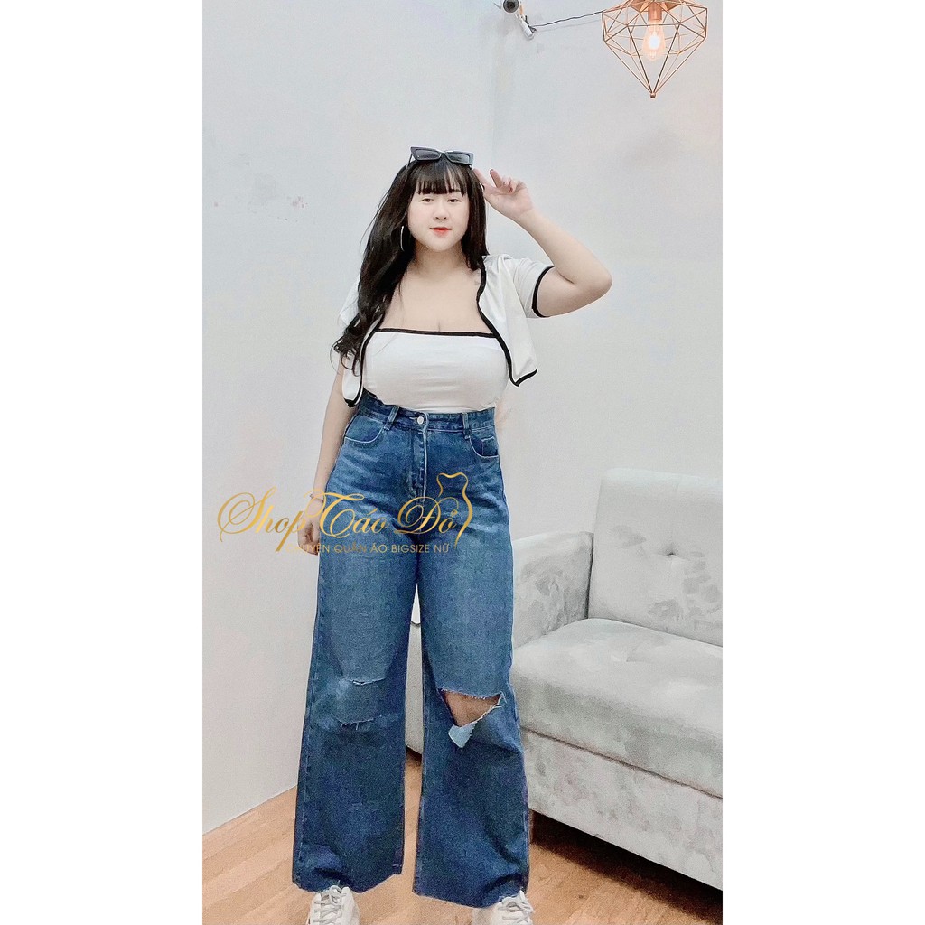 (TÁO ĐỎ BIGSIZE 55-90KG) QUẦN JEAN ỐNG RỘNG, QUẦN BÒ SUÔNG SIÊU HÁCH DÁNG KHÔNG CO GIÃN ( ẢNH THẬT SHOP 100%) 🥰🥰🥰