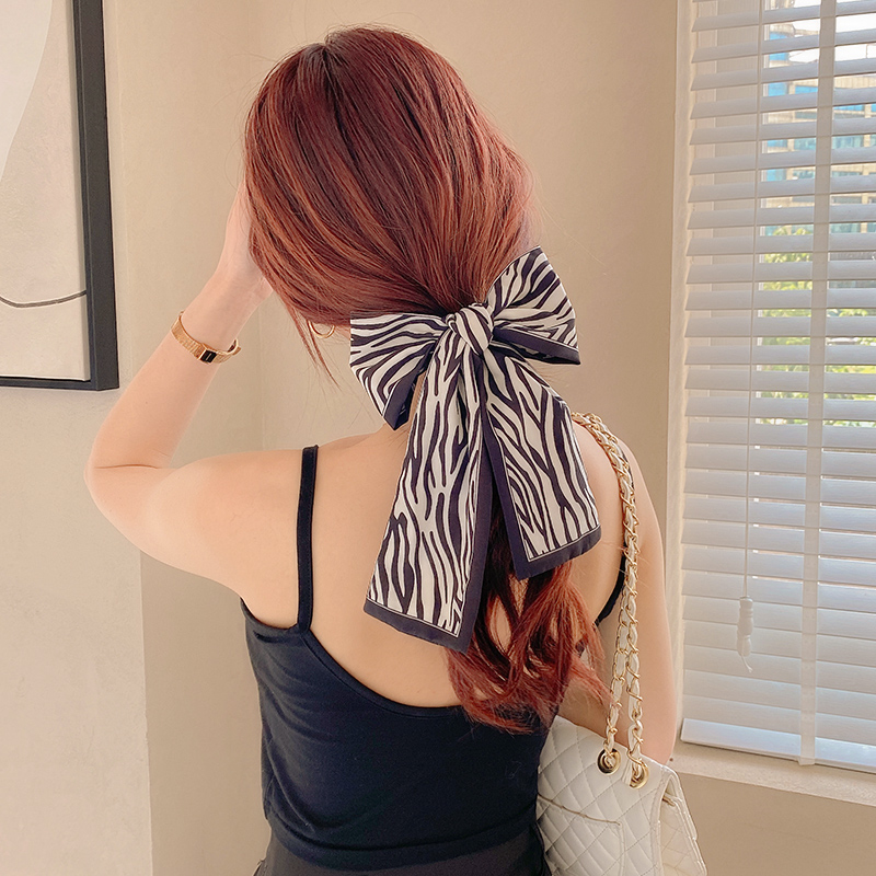 Dây buộc tóc kiểu khăn choàng vải lụa có phối ruy băng phong cách cổ điển thời trang mới