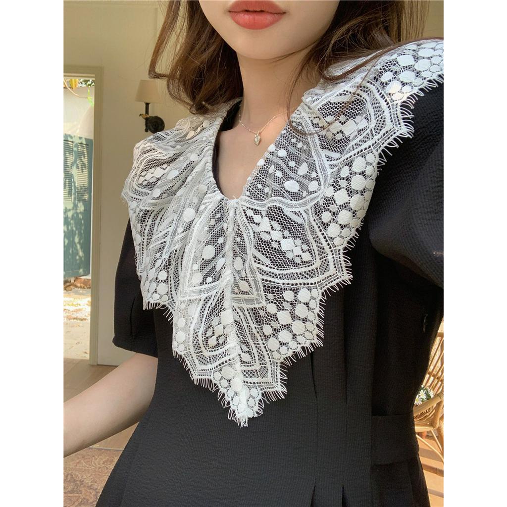 Đầm Ren Ngắn Tay Phong Cách Retro Pháp Quý Phái 61983