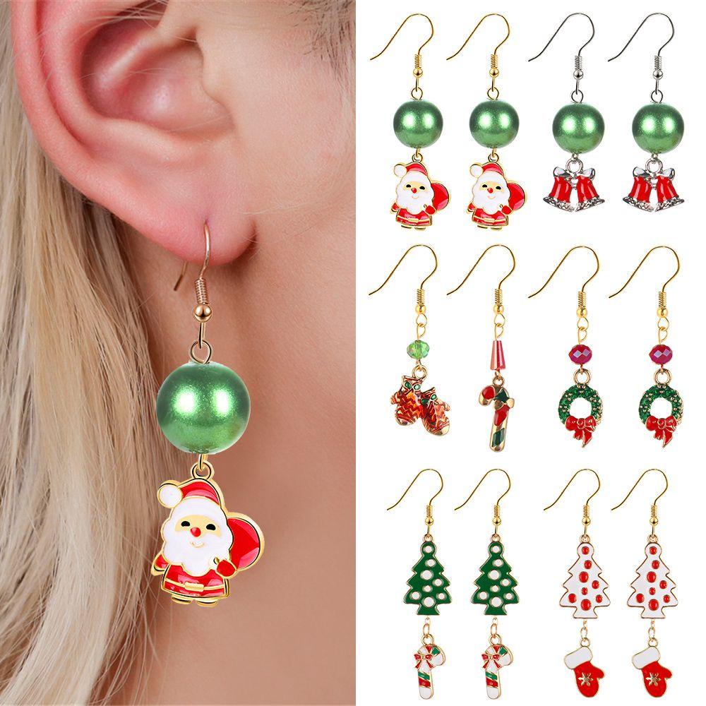 Bông Tai Dáng Dài Phong Cách Giáng Sinh Thời Trang Cho Nữ