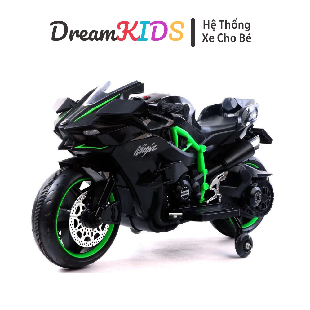 Mô tô điện Ninja H2R cho bé, Xe máy điện trẻ em sử dụng chân đạp ga