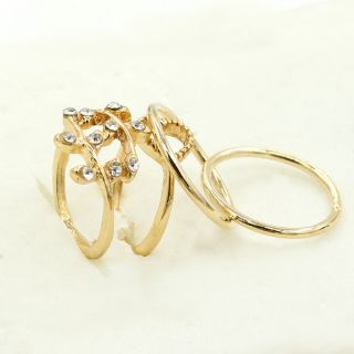 Nhẫn bộ 4 chiếc chiếc lá và trái tim