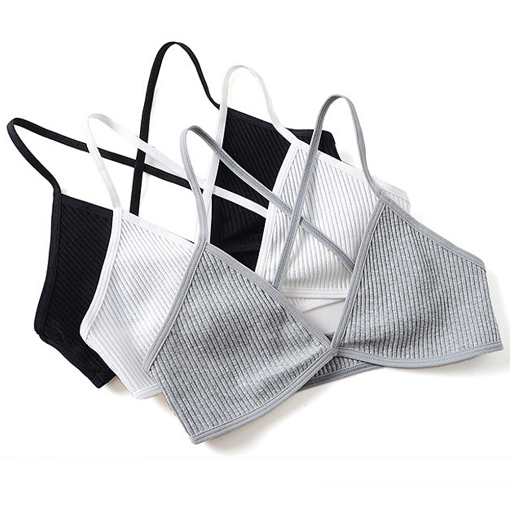 Áo lót cotton cổ V sâu không gọng quyến rũ