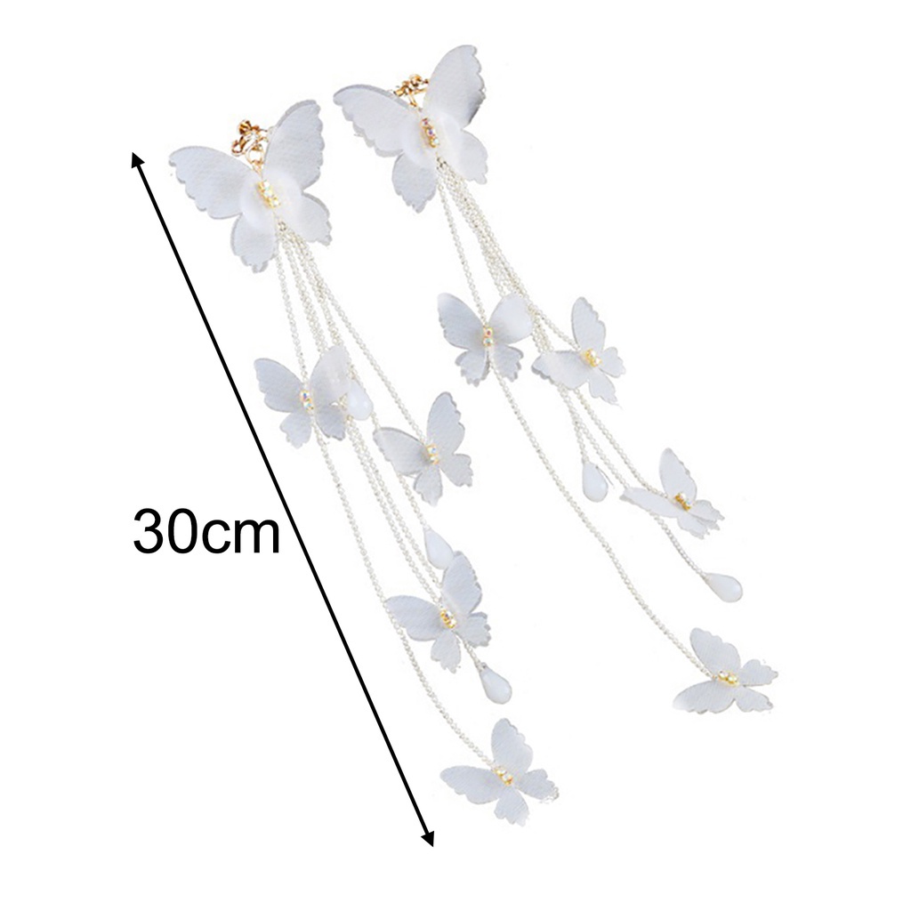 BUTTERFLY Hoa Tai Dáng Dài Mặt Hình Bướm Cho Nữ