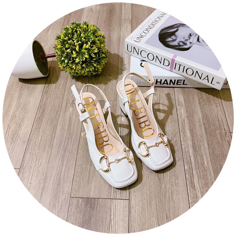 Giày SANDAL cao gót 7p Gú chì mũi vuông tag khoá to đẹp