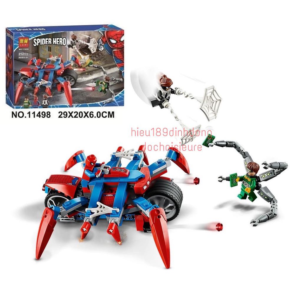 Lắp ráp xếp hình non Lego siêu anh hùng mg 138 mẫu b : Siêu xe máy moto của người nhện đại chiến venom 256+ mảnh