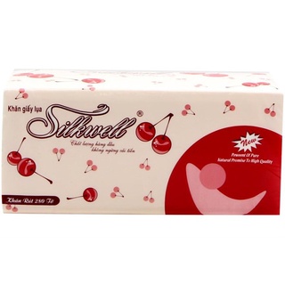 Khăn giấy ăn rút lụa Silkwell 280 tờ 2 lớp Cherry mềm mịn
