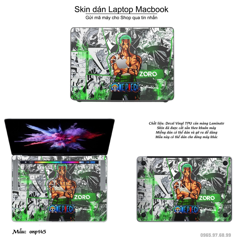 Skin dán Macbook mẫu One Piece (đã cắt sẵn, inbox mã máy cho shop)