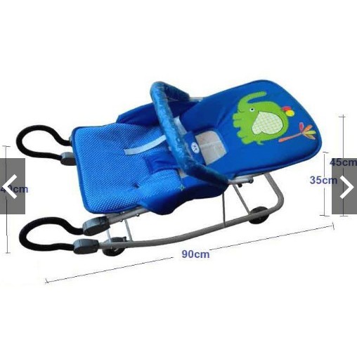 Ghế rung ăn bột Cao cấp (Có bảo hiểm + đồ chơi + bánh xe + màn)