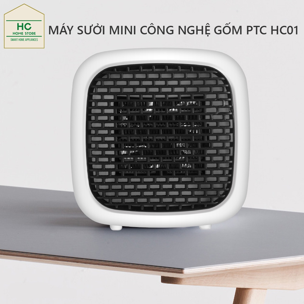 Máy sưởi gốm mini công nghệ PTC Ceramic 800W nóng nhanh, tiết kiệm điện, không phát sáng, không gây bỏng, không dùng oxy