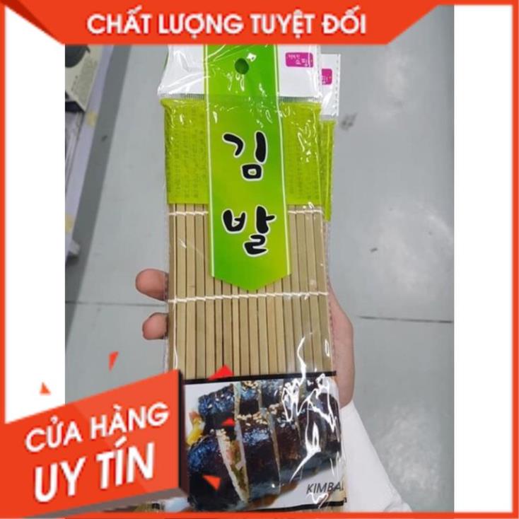 Mành Tre Xanh Cuốn Kimbap Dẹt Nan To Cao Cấp Hàn Quốc 김발 겉대