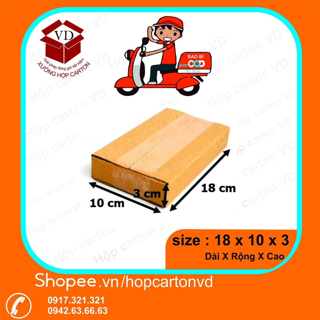 Hộp carton đóng hàng 18*10*3