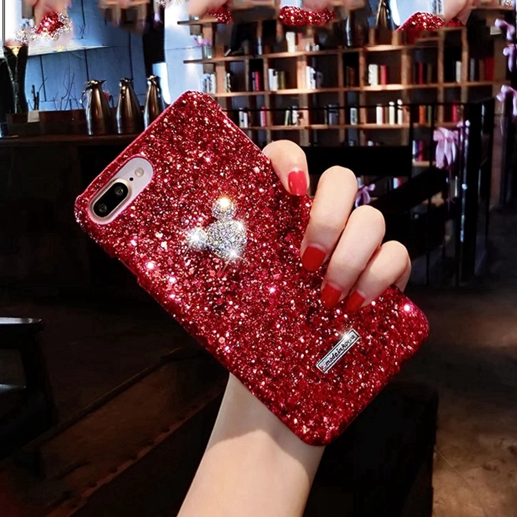DIY Handmade Phone case Samsung Galaxy A10 A50 A70 M10 M20 A51 A71 A81 A91 A10S A20S A50S A5 A6 A7 A9（2018）A6 plus Pearl Mickey avatar Glitter Rhinestone diamond Populer girl gift
