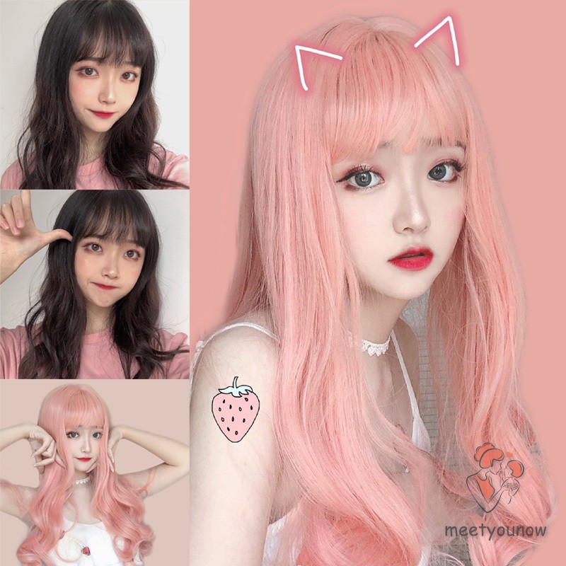 Bộ tóc giả dài bồng bềnh có tóc mái dùng cosplay cho nữ