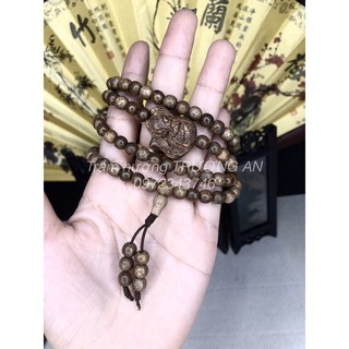 CHUỖI TRẦM HƯƠNG VIỆT 108 HẠT 6mm charm tỳ hưu-hồ ly-hoa mai sánh