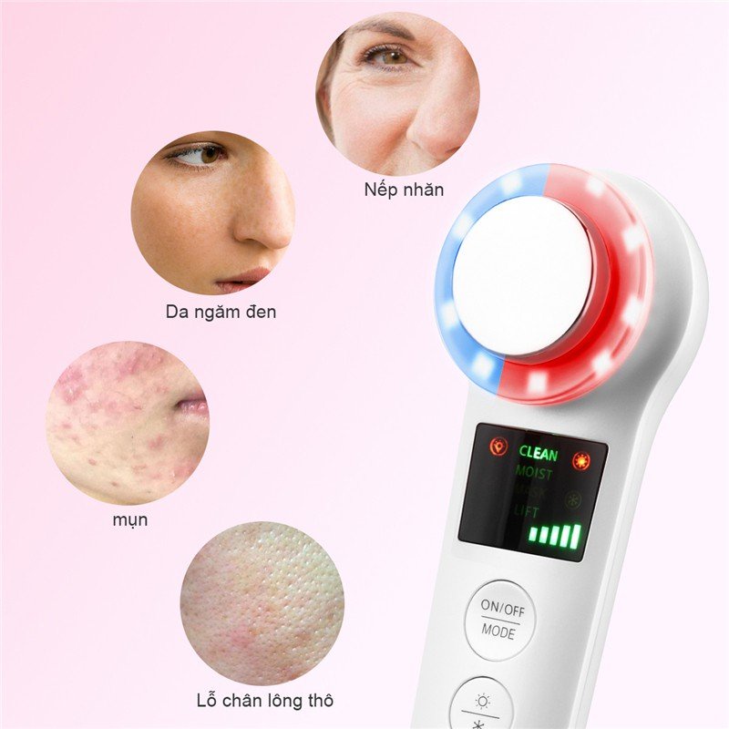 Máy massage mặt Nóng Lạnh Photon Beauty Plus a CHÍNH HÃNG, Máy điện di tinh chất nâng cơ trẻ hóa da